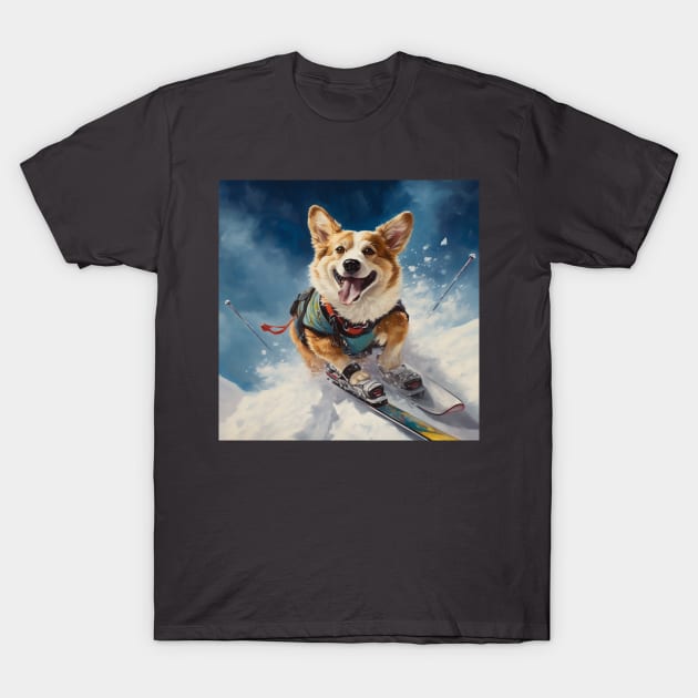 Skiing Corgi T-Shirt by AtomicChonk